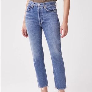 AGOLDE RILEY HIGH RISE STRAIGHT CROP in Frequency 31